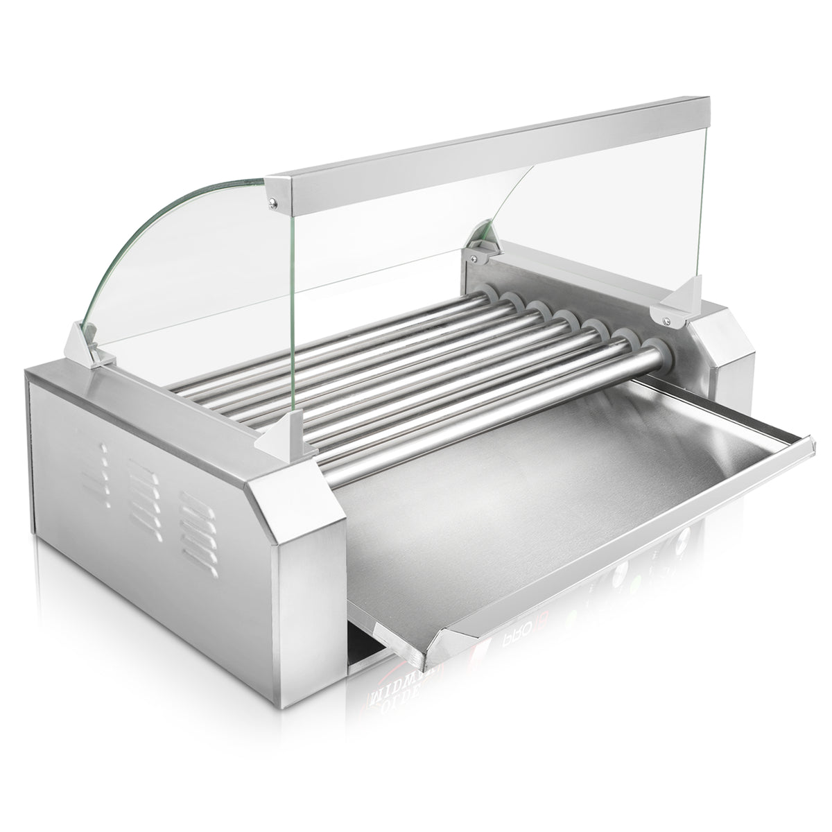 Olde Midway Electric 18 Hot Dog 7 Roller Grill Cooker Machine with Bun Warming Drawer and Cover - Commercial Grade, Stainless Steel 並行輸入品 Olde Midway Electric 30 Hot Dog 11 Roller Grill -
