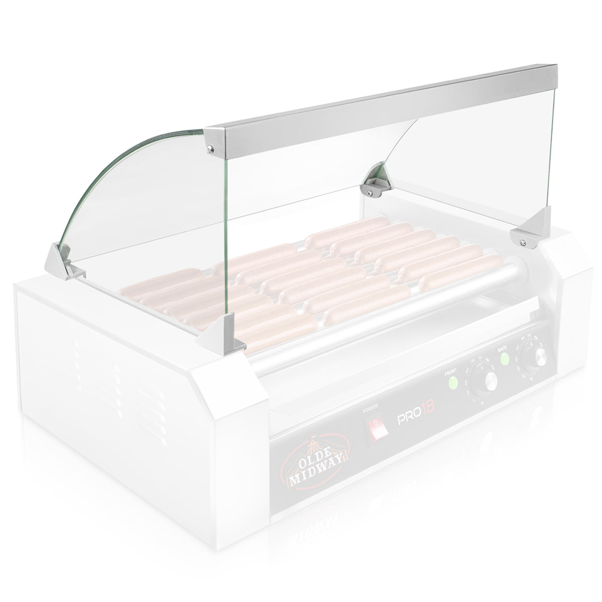 Hot Dog Roller Sneeze Guard Cover for 7 Roller Hot Dog Machines