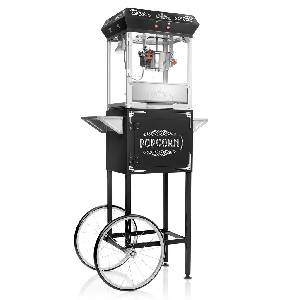 Vintage Popcorn Machine with 10 oz. Kettle, Black - Olde Midway