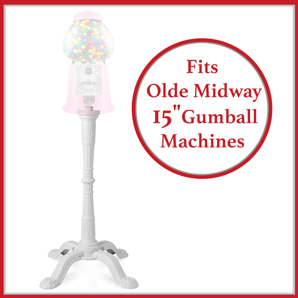 Gumball Machine Stand in White - Olde Midway