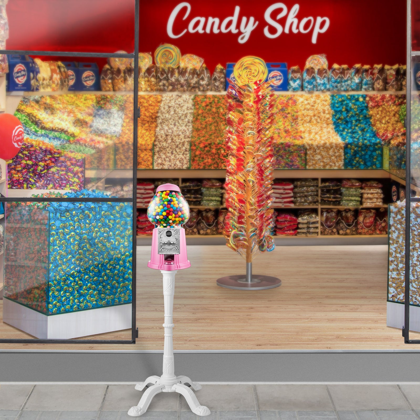 Gumball machine on stand