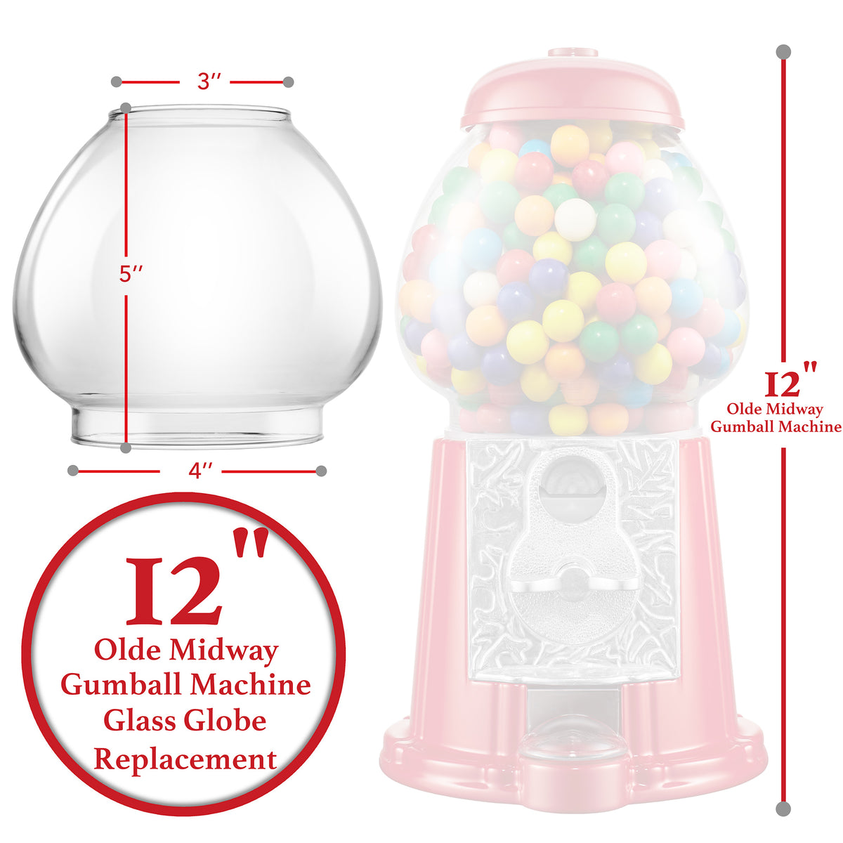 Glass Replacement Globe for 12