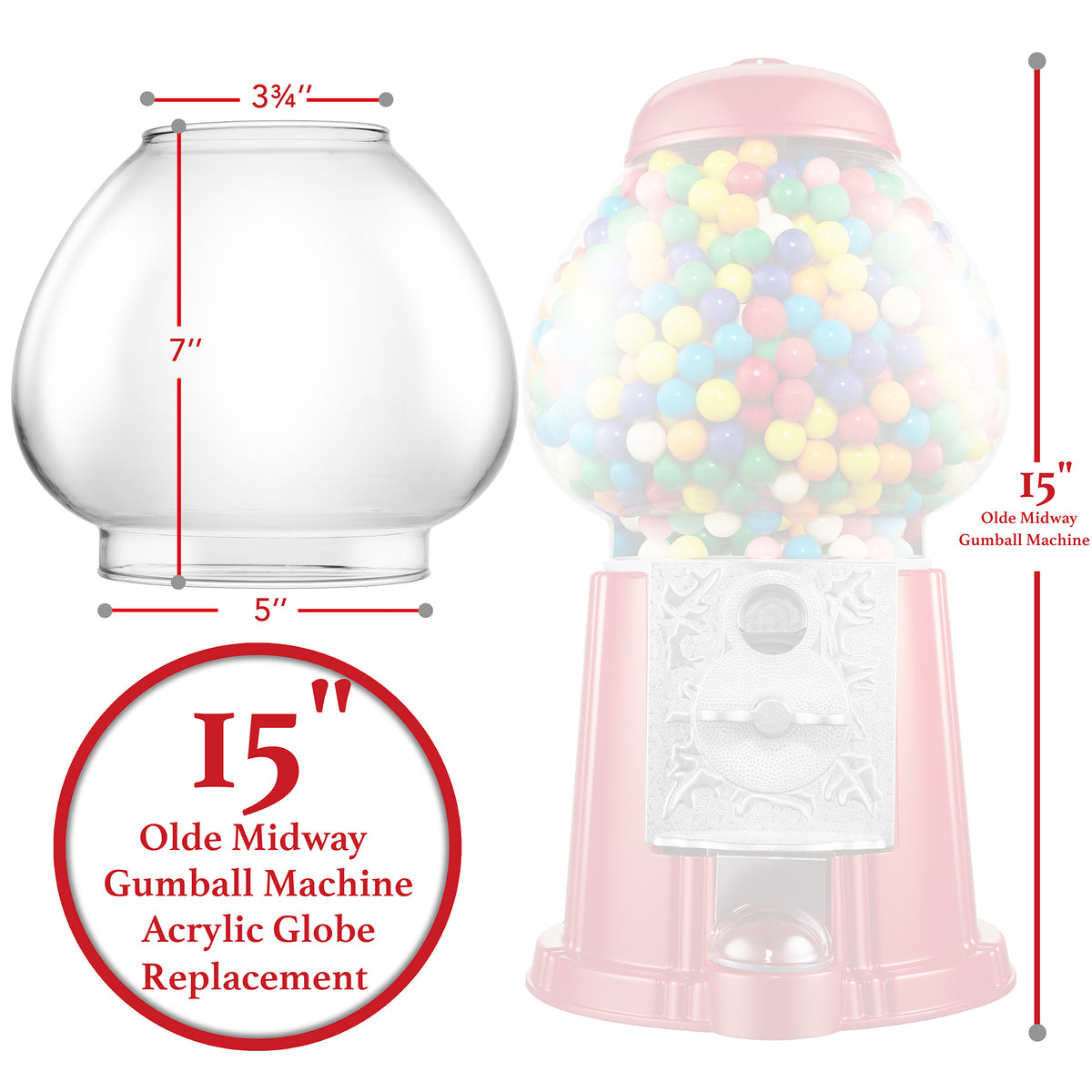Acrylic Replacement Globe for 15