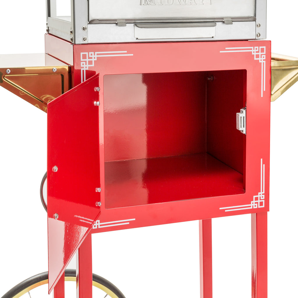 Vintage Collection 2.5 oz. Red Oil Popcorn Machine with Cart